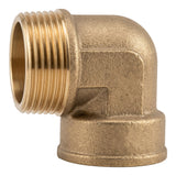 Coude 90° mâle-femelle en laiton CW617N BSP - vue de face