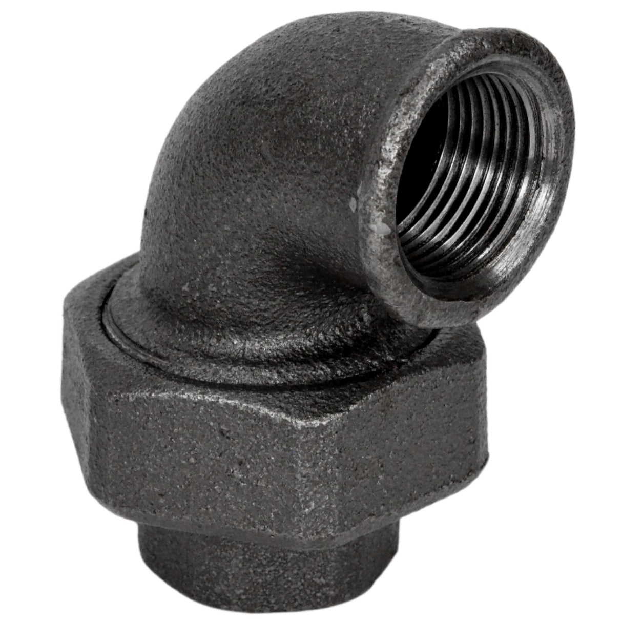 Coude Union F/F fonte noire - raccord union coudé pour plomberie décorative - vue 6