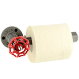 dérouleur de papier toilette en plomberie fer avec volant métal rouge