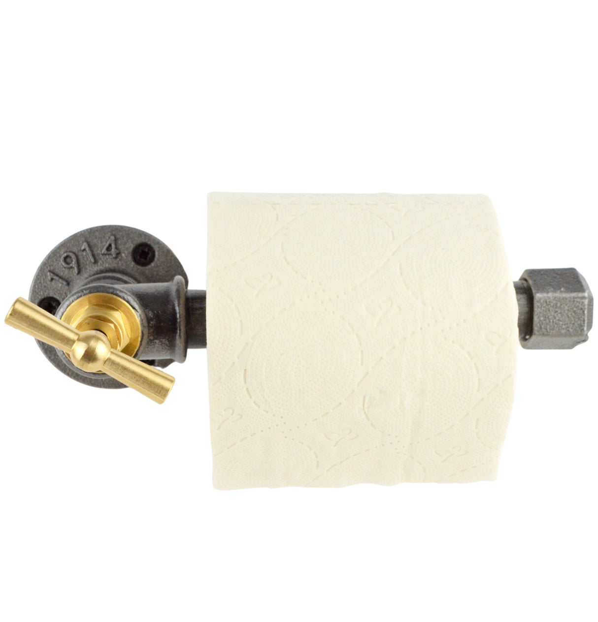 Dérouleur papier WC avec robinet laiton | Modèle 1 - dérouleur papier toilette en plomberie et laiton - vue 5