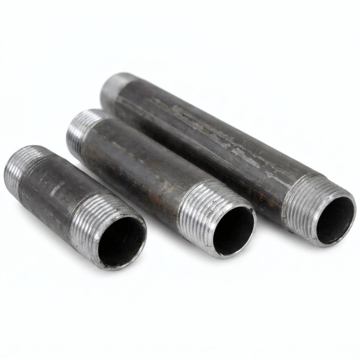 Udsalg - Rør 1/2'' - Valg 2 - 15x21mm sort stål - med gevind - produktfoto på hvid baggrund 4