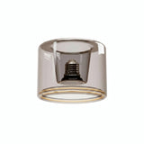 E27 LED-donutpære i røgfarvet glas, Ø 120 mm, set i trekvart profil, hvid baggrund