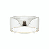 E27 LED-donutpære i klart glas, Ø 195 mm, slukket, forsænket E27-sokkel synlig, hvid baggrund