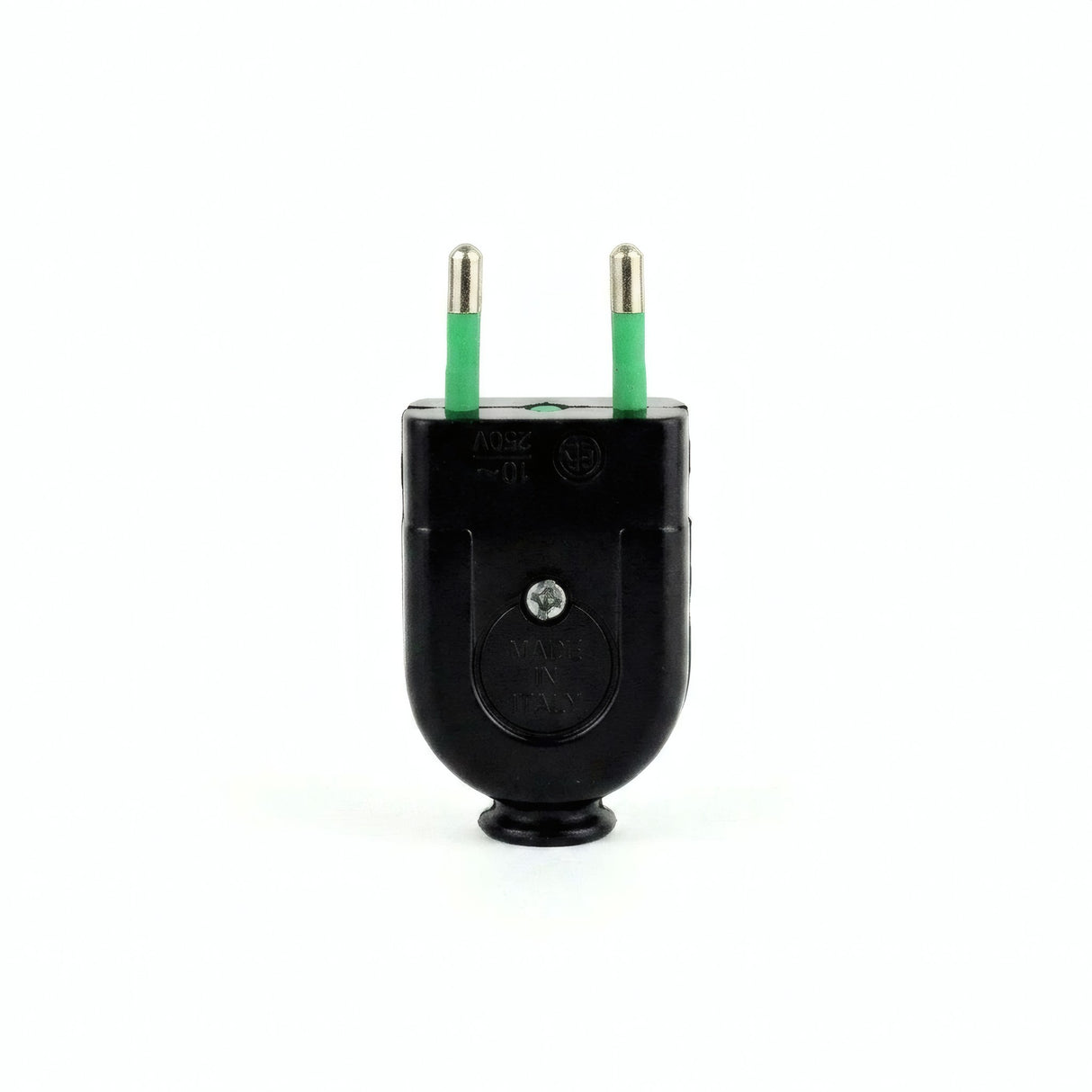Sort 2-polet stik - produktfoto på hvid baggrund 2
