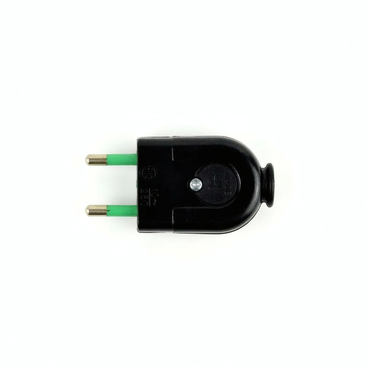 Sort 2-polet stik - produktfoto på hvid baggrund 3