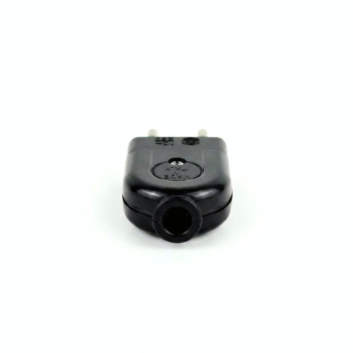 Sort 2-polet stik - produktfoto på hvid baggrund 4