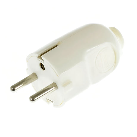 Lige Schuko-stik til lampe — Hvid
