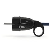 Schuko-stik med udtræksring — Sort