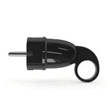 Schuko-stik med udtræksring — Sort