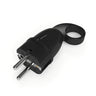Schuko-stik med udtræksring — Sort