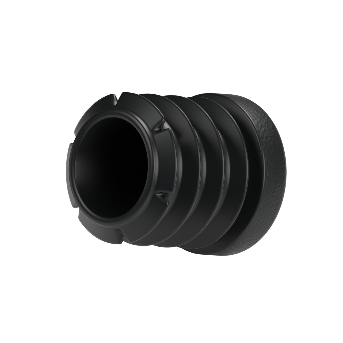 Sort lamelprop til fitting med indvendigt gevind 1/2″ 15x21, set nedefra: hul krop og lameller