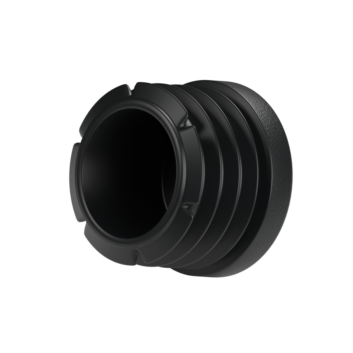 Sort lamelprop til fitting med indvendigt gevind 1″ 26x34, set nedefra: hul krop og lameller