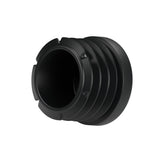 Sort lamelprop til fitting med indvendigt gevind 1″ 26x34, set nedefra: hul krop og lameller