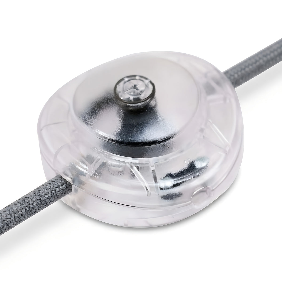 Rund enpolet fodafbryder til standerlampe — Transparent
