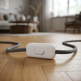 Topolet vippeafbryder til lampeledning — Hvid