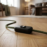 Topolet vippeafbryder til lampeledning — Sort