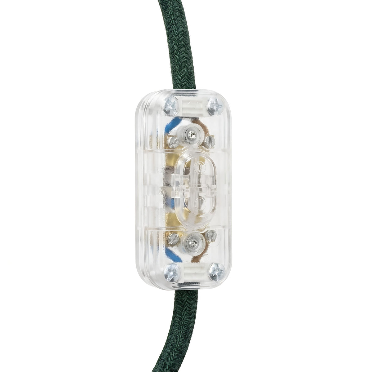 Topolet vippeafbryder til lampeledning — Transparent