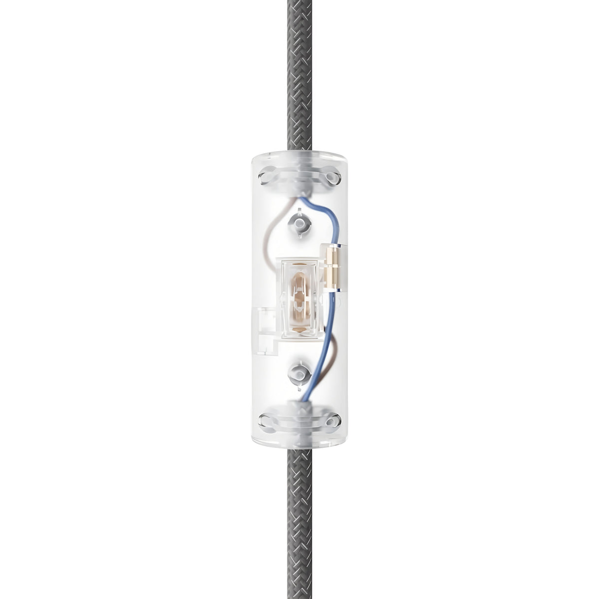 Cylindrisk enpolet vippeafbryder med jordklemme — Transparent