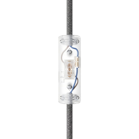 Cylindrisk enpolet vippeafbryder med jordklemme — Transparent
