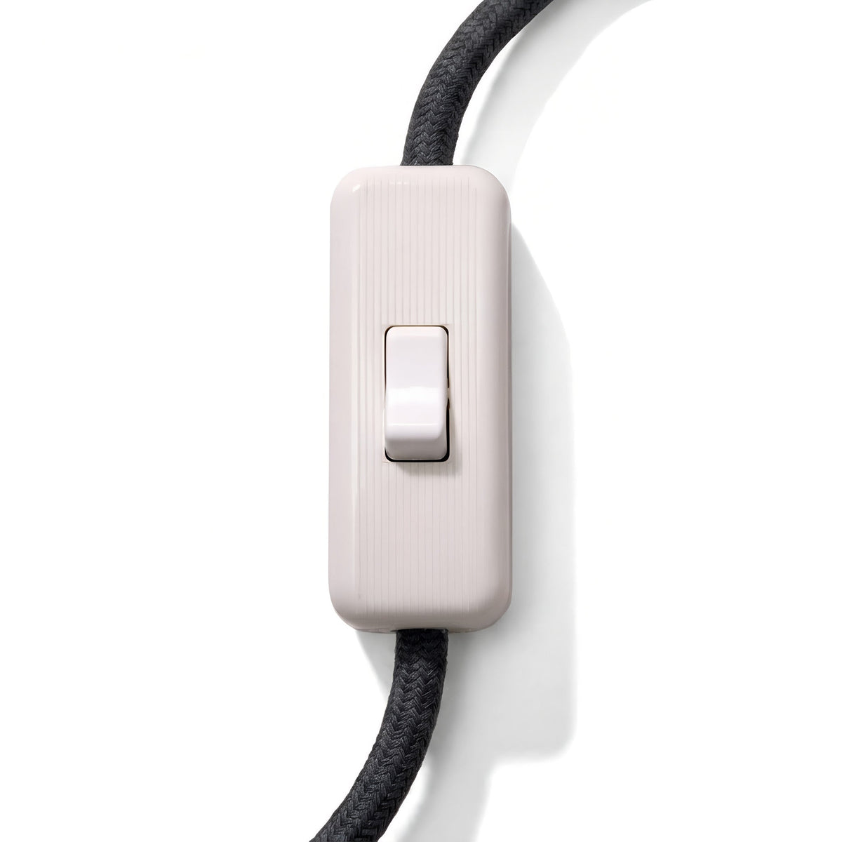 Enpolet vippeafbryder til lampeledning — Hvid