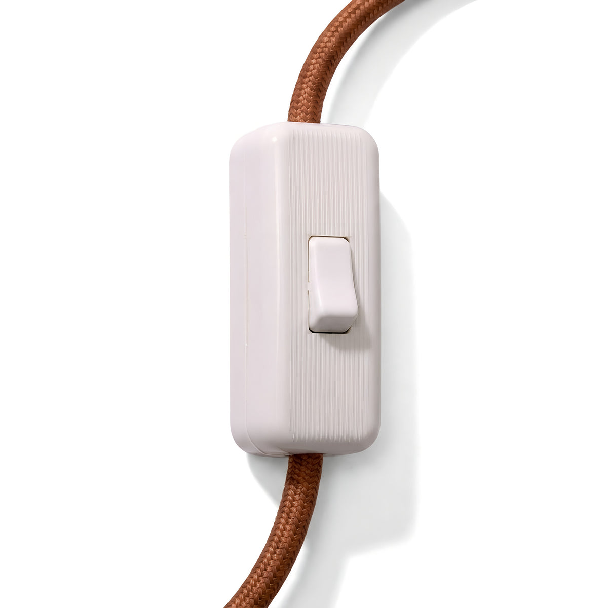 Enpolet vippeafbryder til lampeledning — Hvid