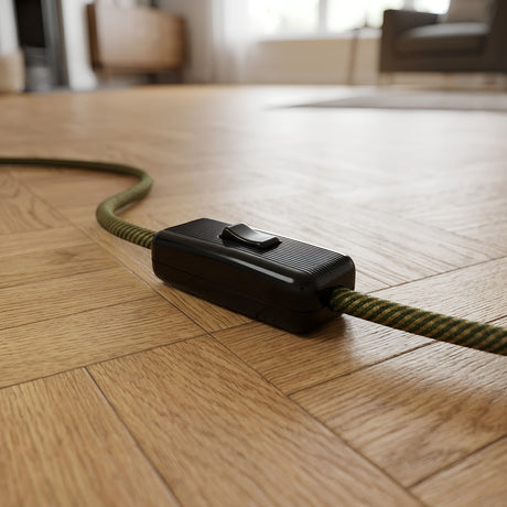 Enpolet vippeafbryder til lampeledning — Sort