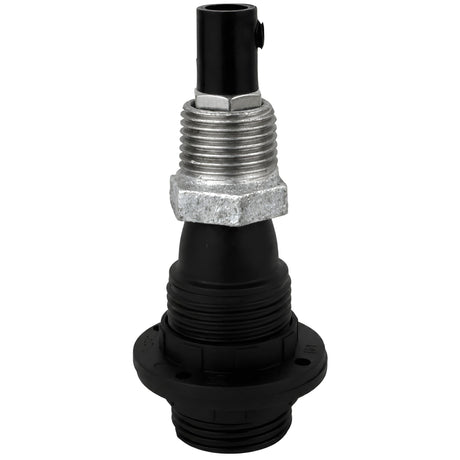 E14-fatningssæt med gevind i termoplast på fitting 1/2'' (15x21mm) med udvendigt gevind i galvaniseret støbejern