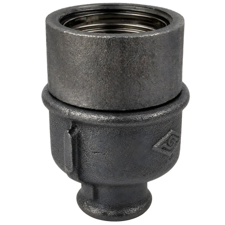 E27-fatningssæt med ring på fitting 1/2'' (15x21mm) med indvendigt gevind i sort støbejern Økonomi