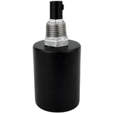 E27-fatningssæt i sort træ på fitting 1/2'' (15x21mm) med udvendigt gevind i galvaniseret støbejern