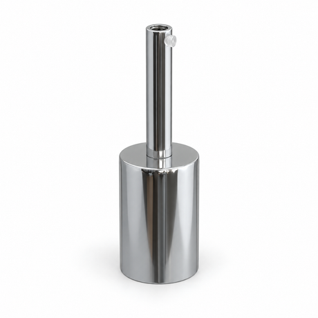 Sæt med cylindrisk E27-fatning i metal — trækaflastning på 7 cm — kromfinish — visning 1