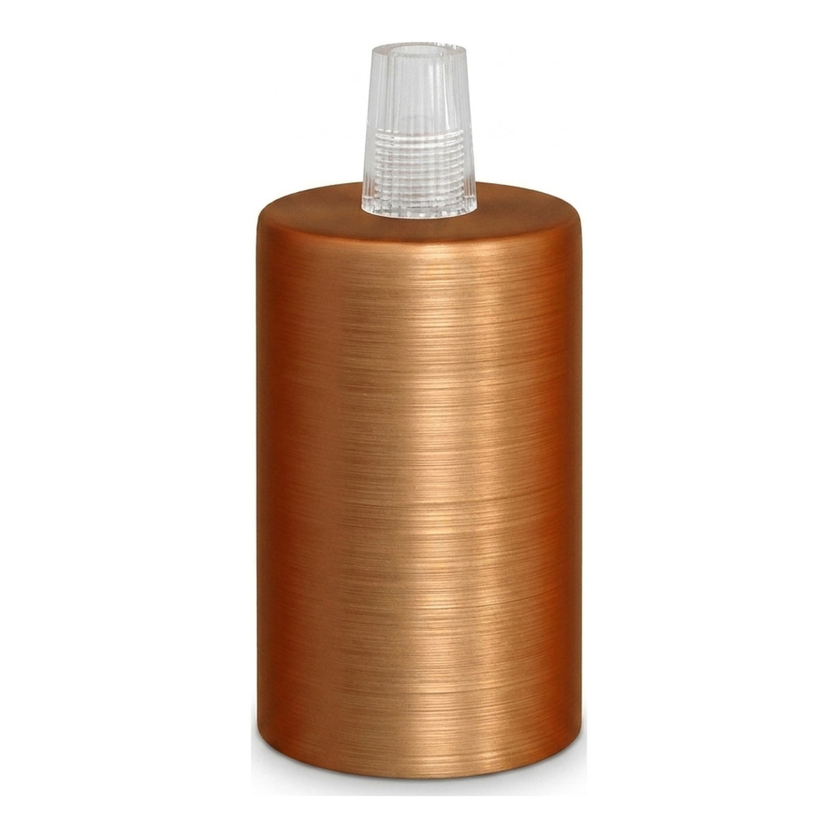 Cylindrisk E27-fatning i metal — Konisk plast / Satineret kobber