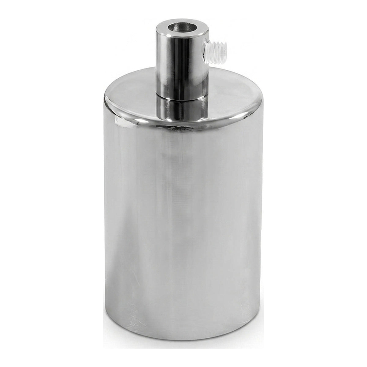 Cylindrisk E27-fatning i metal — Cylindrisk metal / Krom