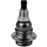 E27-fatningssæt i blankt sort metal på fitting 1/2'' (15x21mm) med udvendigt gevind i galvaniseret støbejern