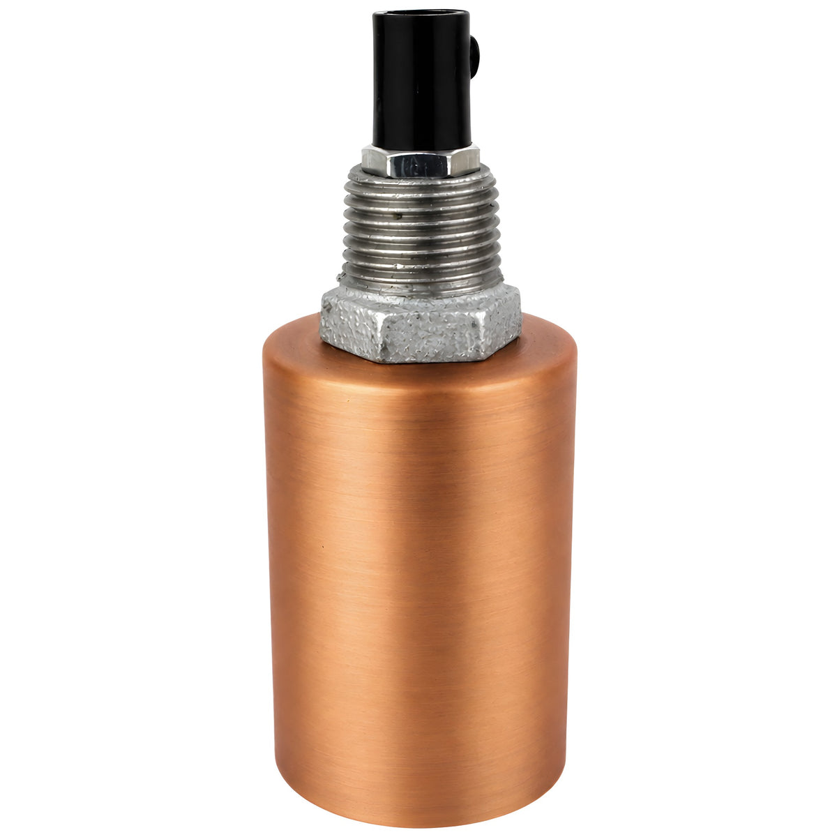E27-fatningssæt i glat kobberfarvet metal på fitting 1/2'' (15x21mm) med udvendigt gevind i galvaniseret støbejern