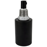 E27-fatningssæt i glat sort metal på fitting 1/2'' (15x21mm) med udvendigt gevind i galvaniseret støbejern