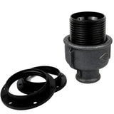 E27-fatningssæt i bakelit på fitting 1/2'' (15x21mm) med indvendigt gevind i sort støbejern Økonomi
