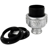E27-fatningssæt i termoplast på fitting 1/2'' (15x21mm) med indvendigt gevind i galvaniseret støbejern
