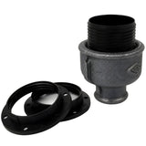 E27-fatningssæt i termoplast på fitting 1/2'' (15x21mm) med indvendigt gevind i sort støbejern Økonomi