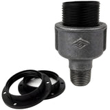 E27-fatningssæt i termoplast på fitting 1/2'' (15x21mm) med udvendigt gevind i sort støbejern Økonomi