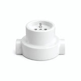Sæt med vægstikkontakt og sokkel i porcelæn — Fransk 2P+T 16 A / Hvid / 2 udgange på række