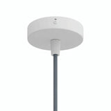 Lille cylindrisk roset i metal, Ø 83 mm — 1 centralt hul / Konisk termoplast / Mat hvid
