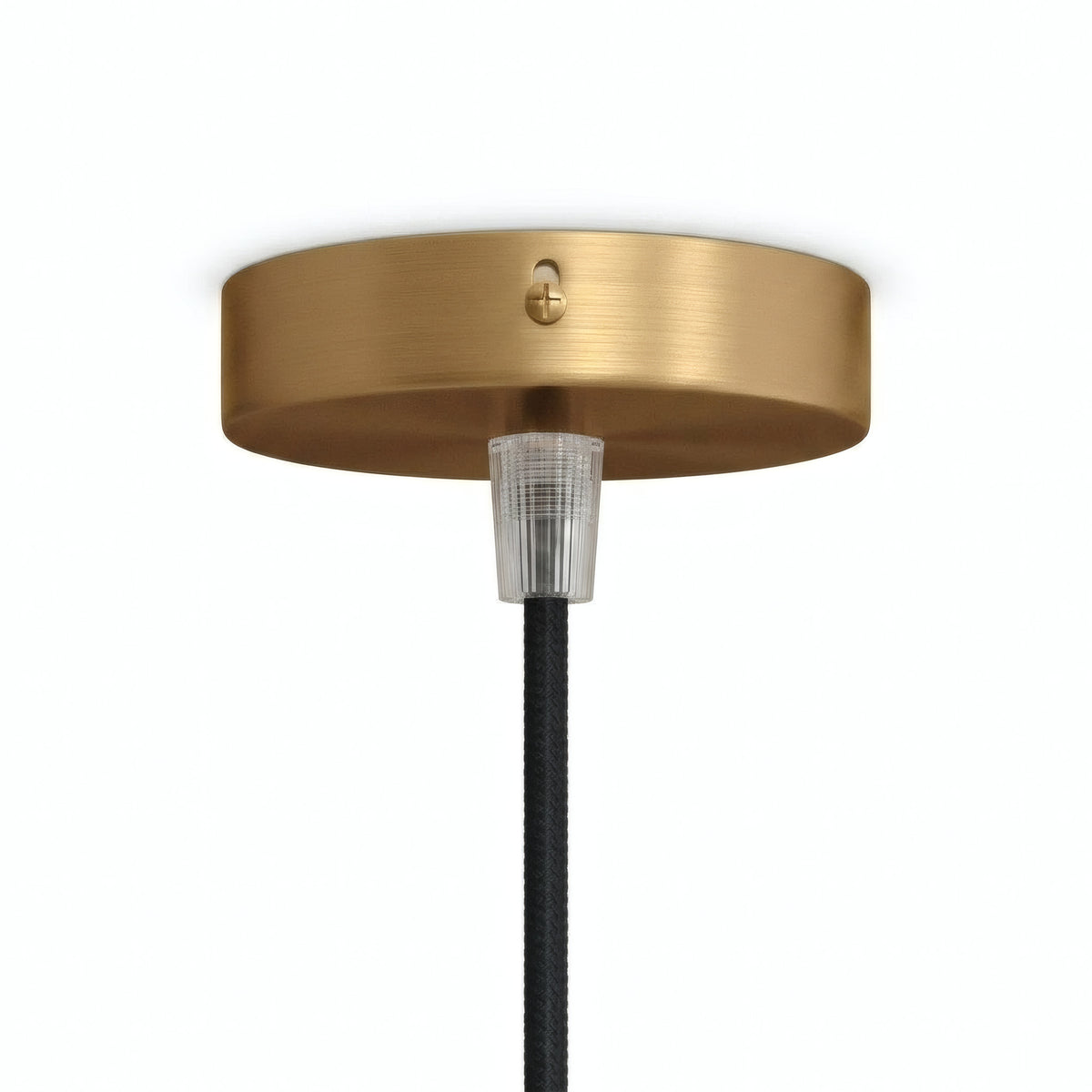 Lille cylindrisk roset i metal, Ø 83 mm — 1 centralt hul / Konisk termoplast / Satineret bronze