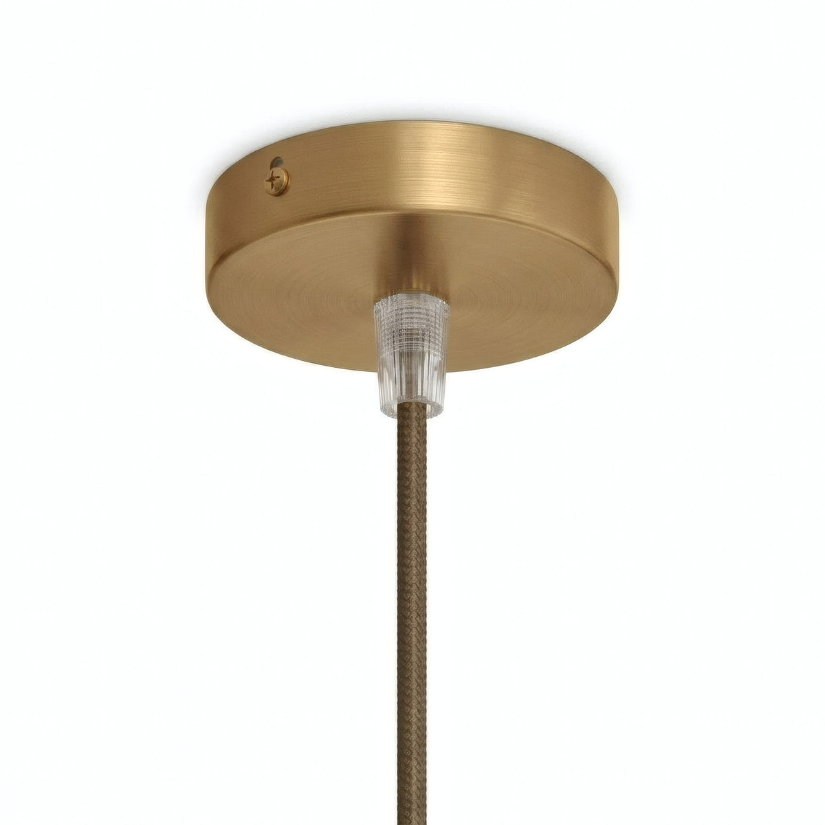 Lille cylindrisk roset i metal, Ø 83 mm — 1 centralt hul / Konisk termoplast / Satineret bronze
