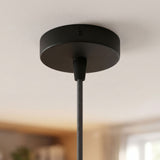 Lille cylindrisk roset i metal, Ø 83 mm — 1 centralt hul / Konisk termoplast / Sort