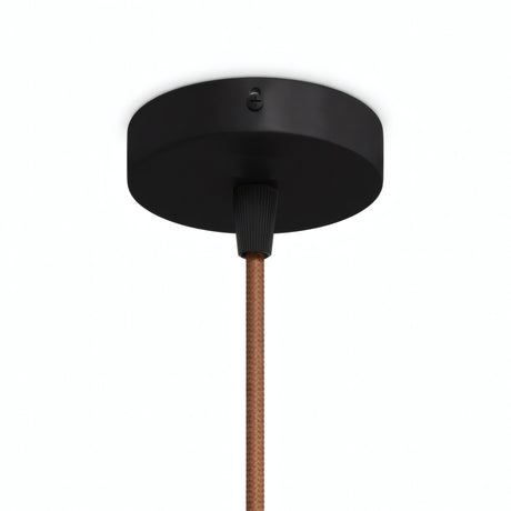 Lille cylindrisk roset i metal, Ø 83 mm — 1 centralt hul / Konisk termoplast / Sort