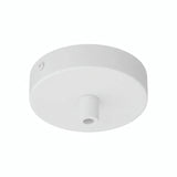 Lille cylindrisk roset i metal, Ø 83 mm — 1 centralt hul / Cylindrisk metal / Mat hvid