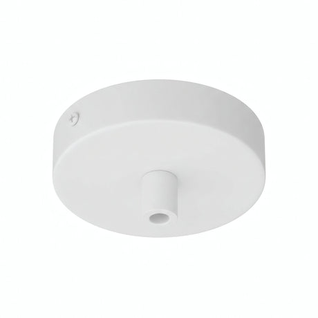 Lille cylindrisk roset i metal, Ø 83 mm — 1 centralt hul / Cylindrisk metal / Mat hvid