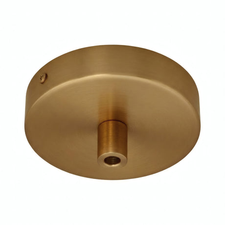Lille cylindrisk roset i metal, Ø 83 mm — 1 centralt hul / Cylindrisk metal / Satineret bronze