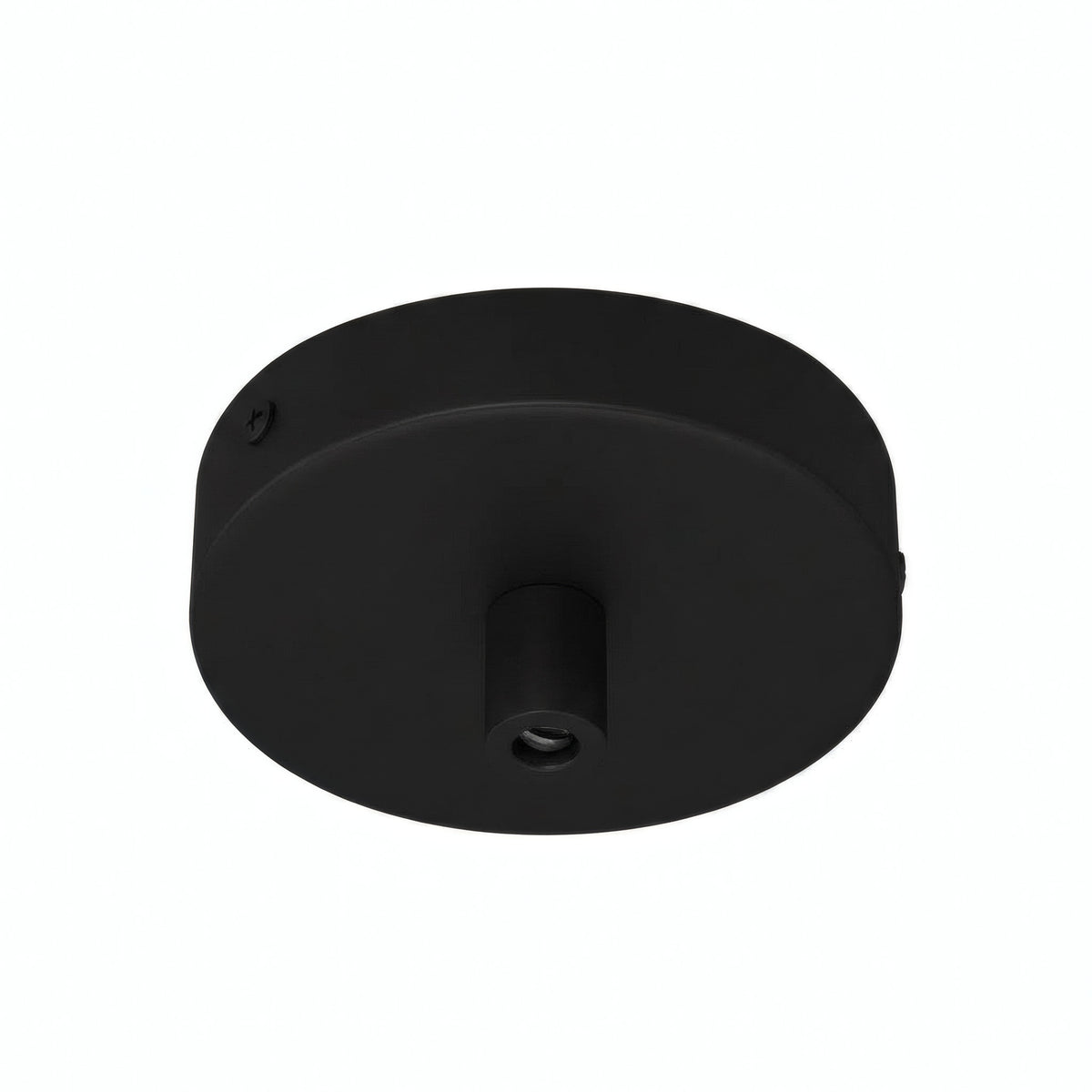 Lille cylindrisk roset i metal, Ø 83 mm — 1 centralt hul / Cylindrisk metal / Sort