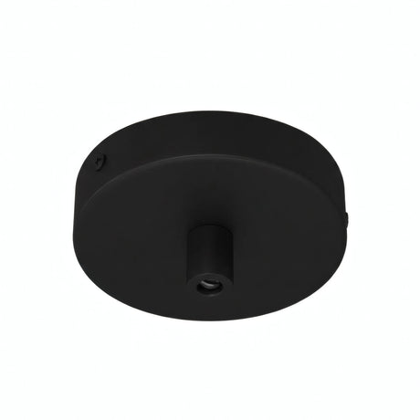 Lille cylindrisk roset i metal, Ø 83 mm — 1 centralt hul / Cylindrisk metal / Sort